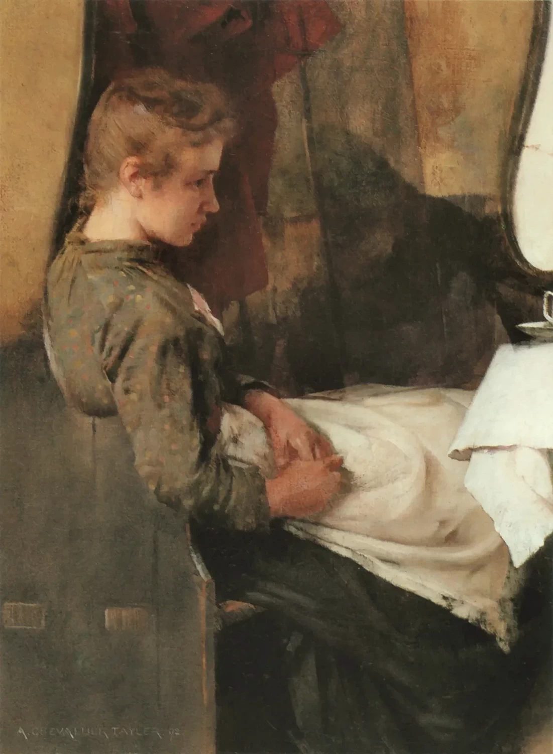 Ragazza seduta sulla panca